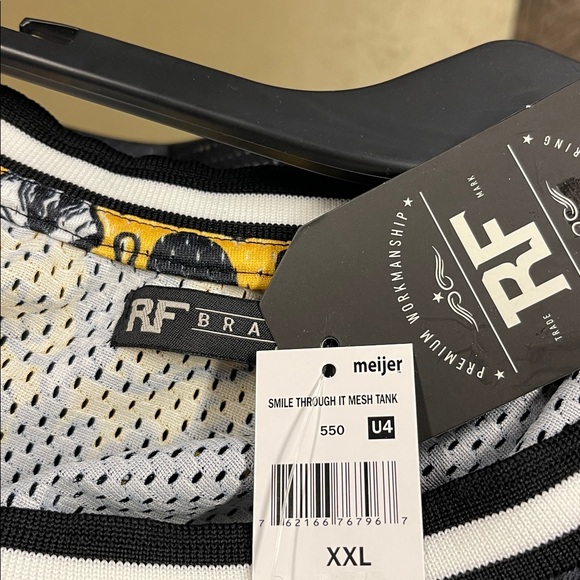 RF Brand Smile Through It Mesh Skull Tank Top 2XL NWT - Picture 6 of 9